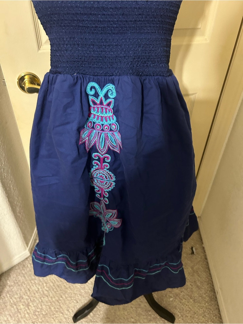 Blue Embroidered Sundress - Picture 3 of 8